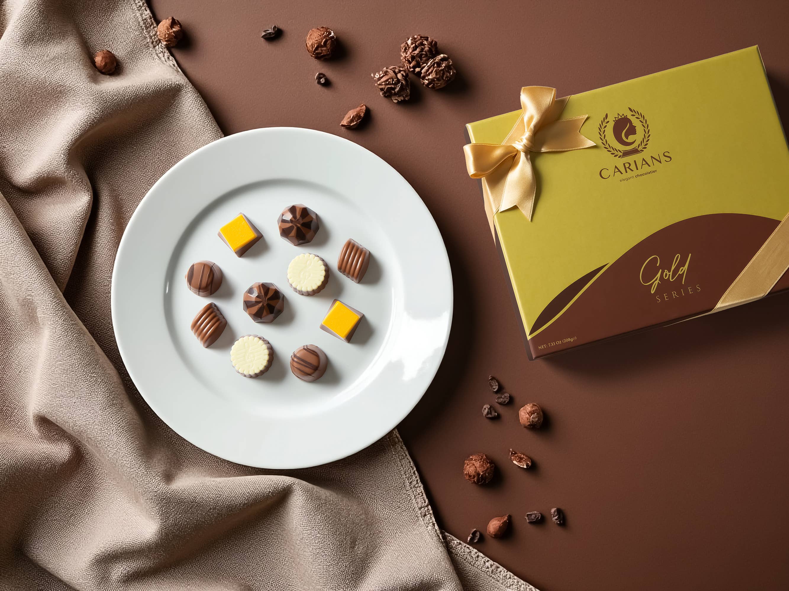 Carian's Bistro Chocolates - Wholesale Chocolate Box -  Valentine's Chocolate Gift Box Gold, Premium Luxury Box4