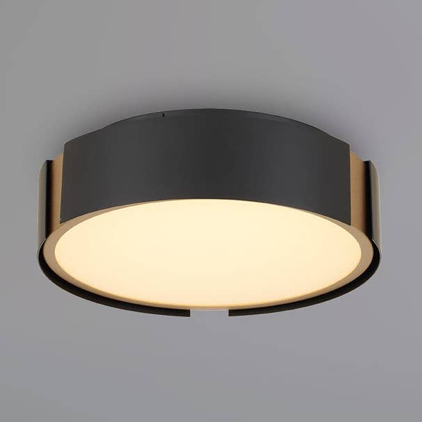 Ember 10" Matte Black Brass LED Flush Mount Ceiling Light for wholesale by Brio Lighting