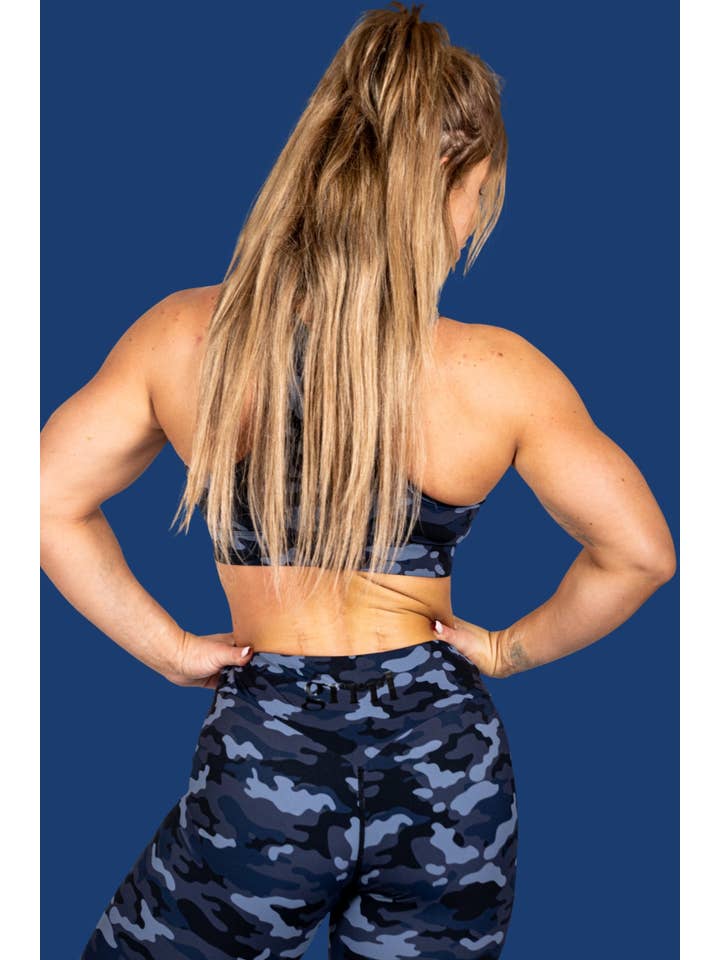 GRRRL - Wholesale Sports Bra - Women's - Assassin Blue Camo SLIX Sports Bra2