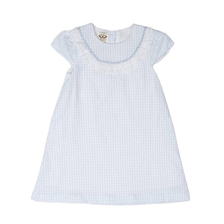 Carlisle Blue Windowpane Dress for wholesale by The Oaks Apparel Company