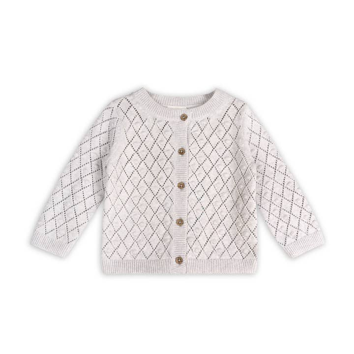 Cárdigan Dobby Pointelle de punto para bebé (algodón orgánico) para venta al por mayor de Viverano Organics