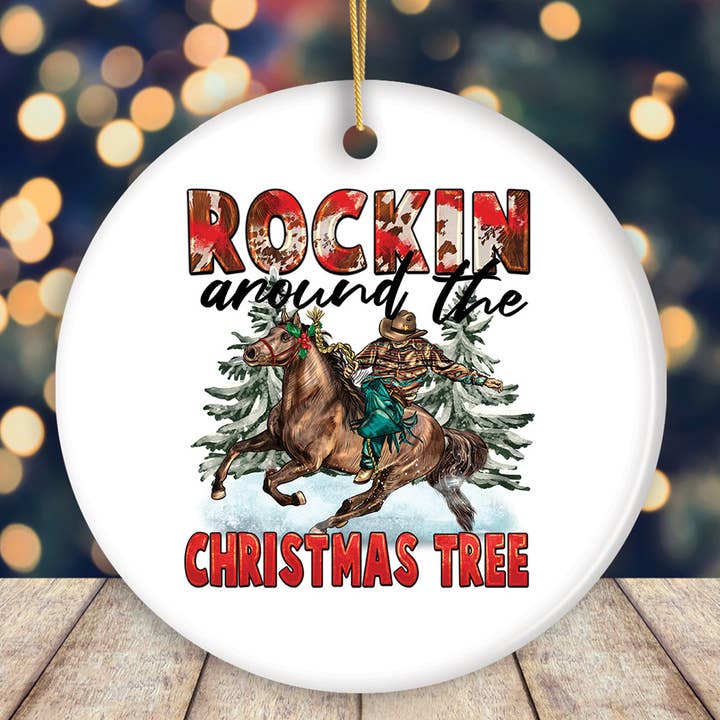 OrnamentallyYou - Wholesale Ornament - Western Theme Rockin Around the Christmas Tree Ornament