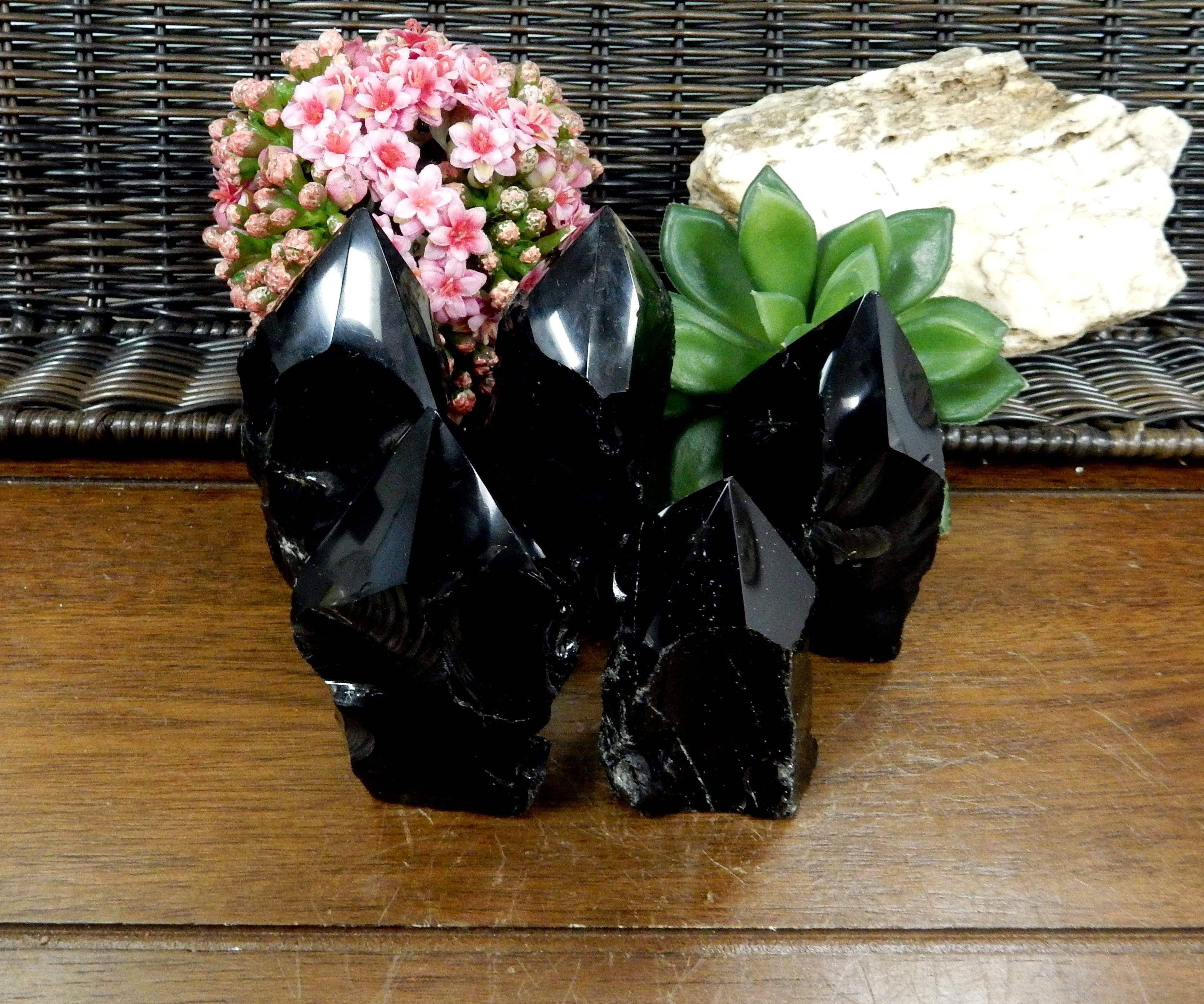 Rock Paradise - Wholesale Spiritual Stone/Crystal - Crystal Black Obsidian Semi Polished Points By Weight4