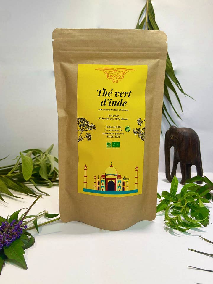 Tè verde indiano biologico per la vendita all'ingrosso da parte di Tea Shop