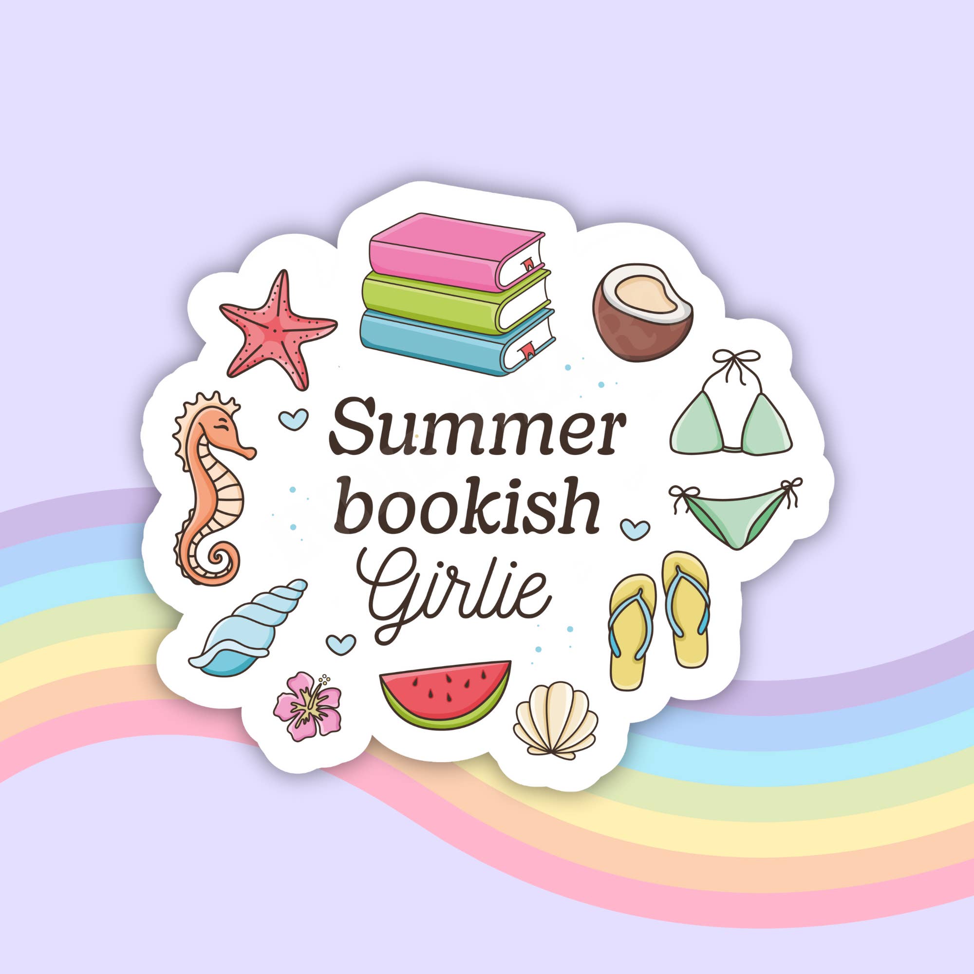 Indie Heart Studio - Wholesale Sticker - Summer Bookish Girlie Vinyl Sticker – Summer Book Lover