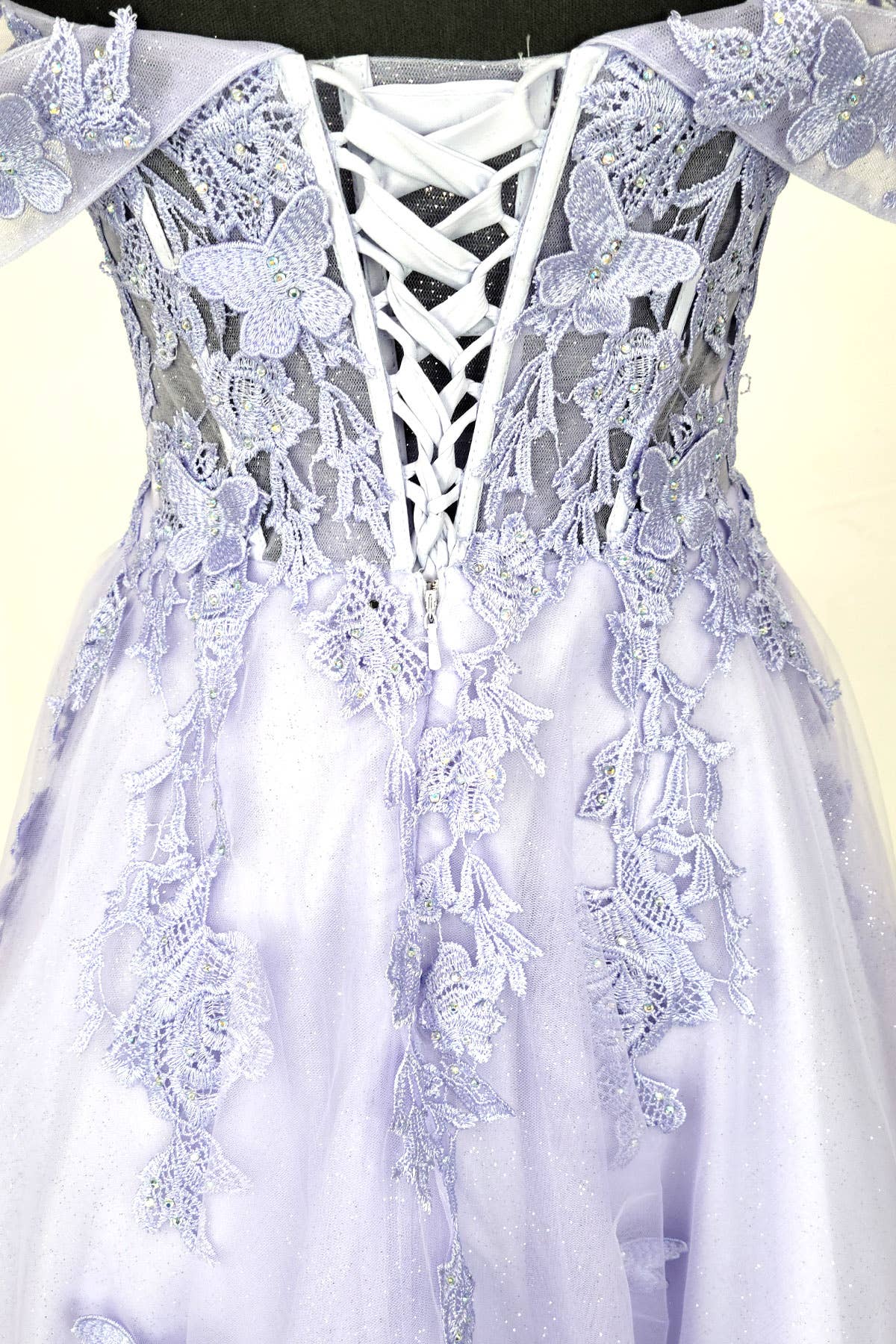 Chicas - Venta al por mayor Vestido - Mujer - Vestido con hombros descubiertos y mariposas C3509