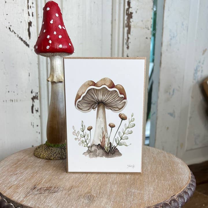 JanMichaels Art & Home - Vente Enseigne murale - Bloc de champignons moelleux MAZ5964A