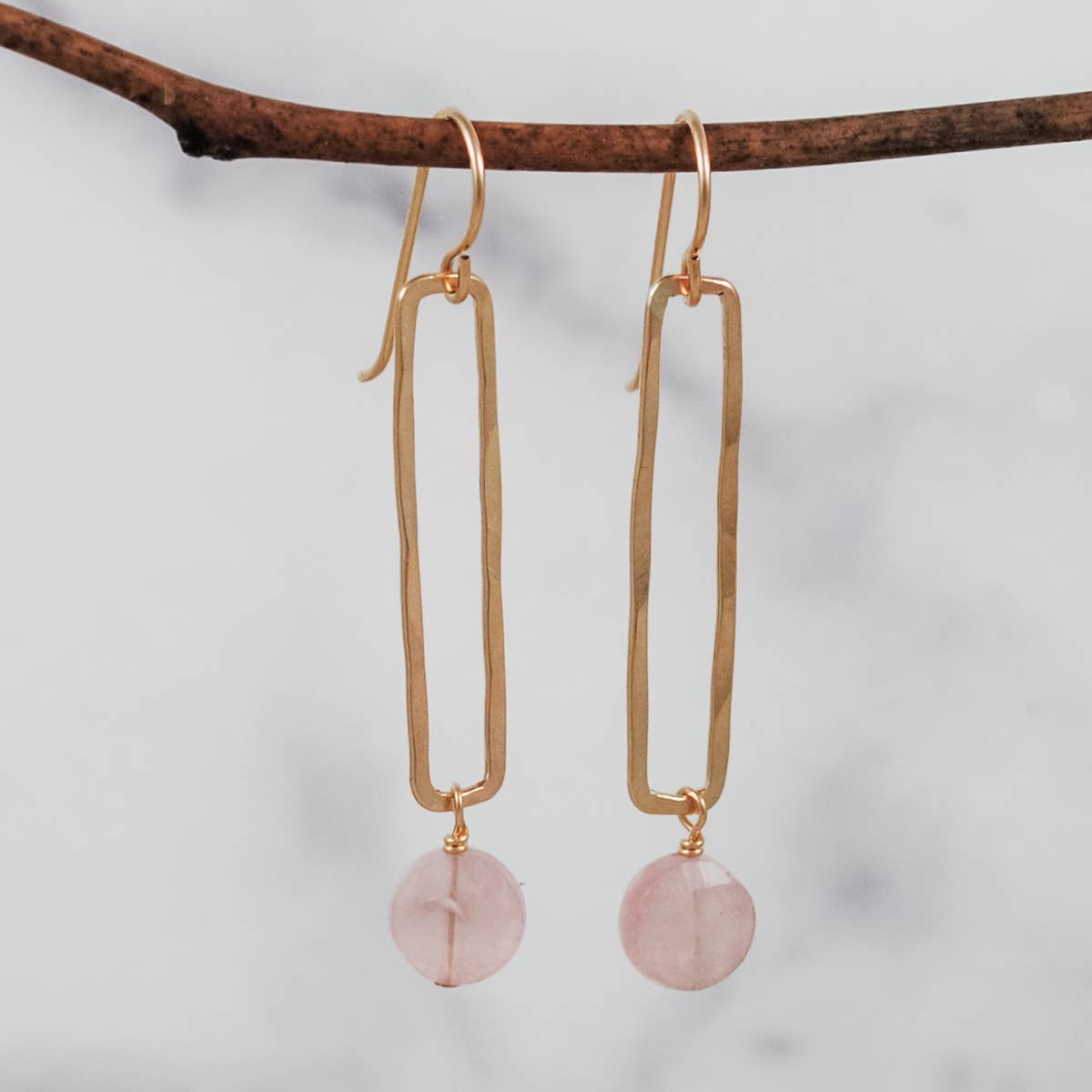 Cameron Kruse Designs - Wholesale Dangle Earrings - Rectangle & Stone Drop Earrings - gold-filled1