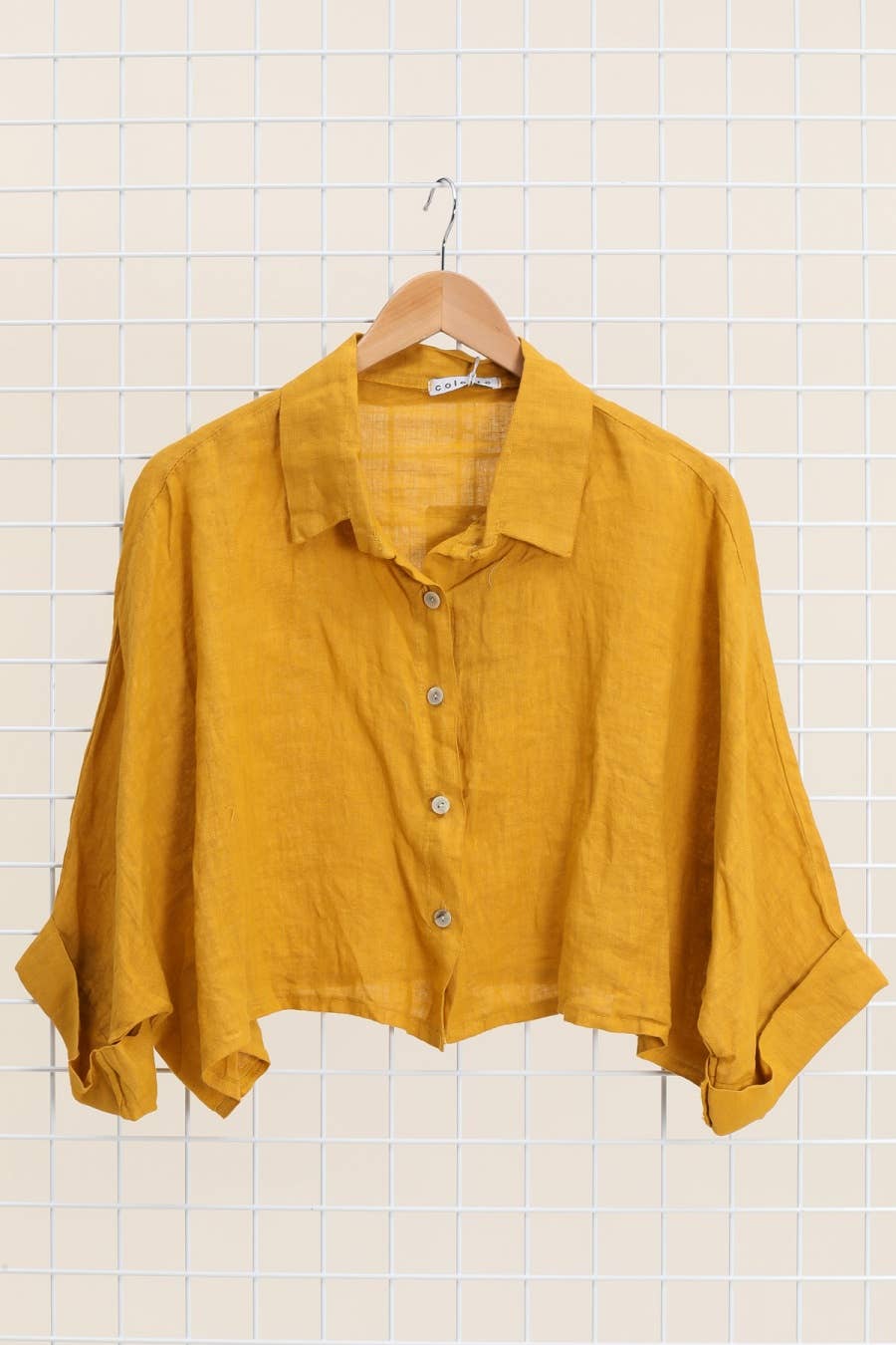 la maison des fibres naturelles - Wholesale Button Down Shirt - Women's - Linen crop shirt 83263 100% linen26