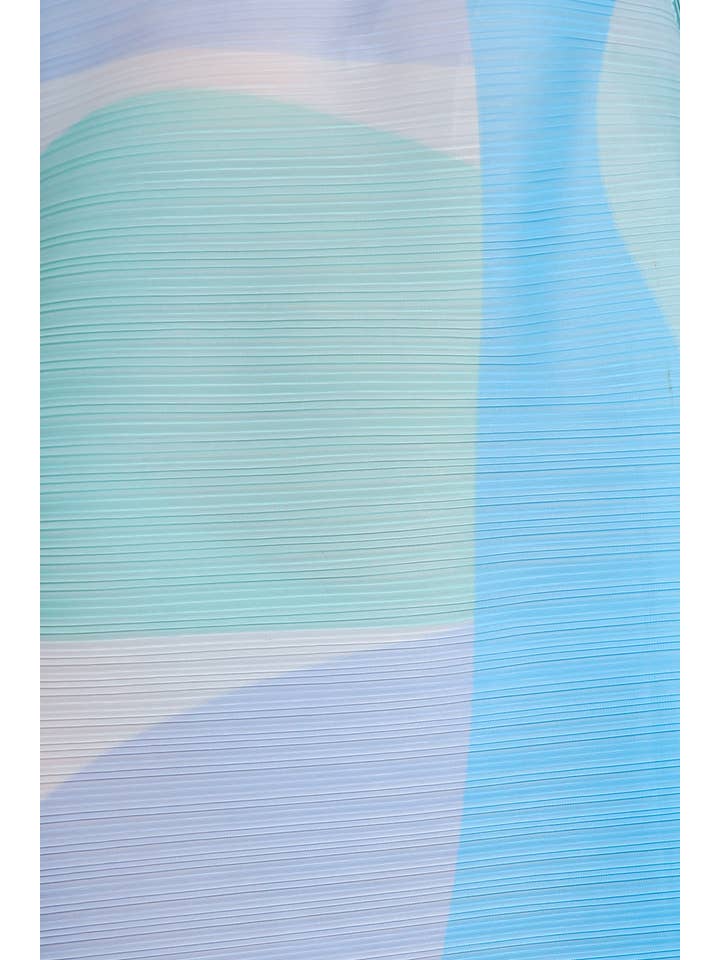 Beulah Style - Wholesale Jurk - Dames - Moderne midi-jurk met geometrische print en plooien PC31335