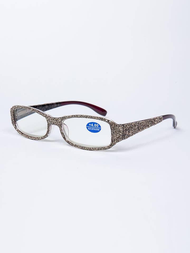 Handgemaakte Rechthoekige Lezer met Strass G0539-Grijs voor wholesale door Ole