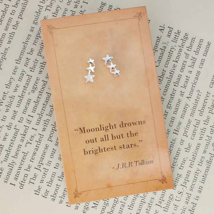 ZAD - Wholesale Stud/Post Earrings - Literary Quotes Stars Post Earrings