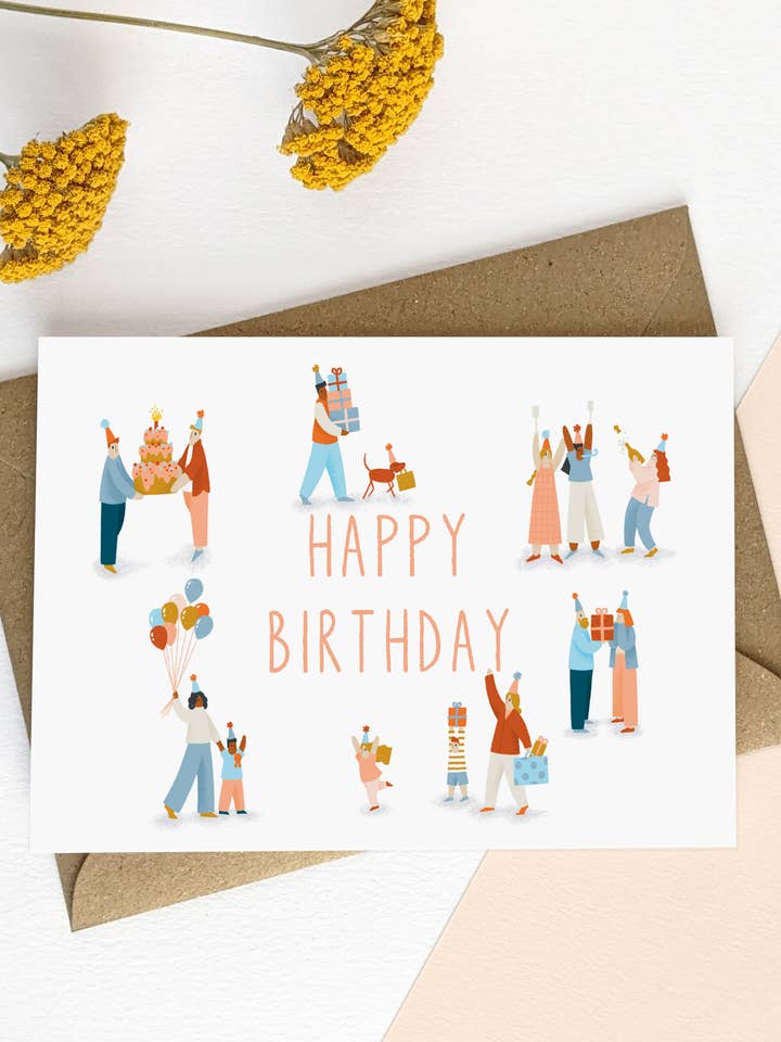 Illustrated Birthday Card for wholesale by Elsa Rose Frere