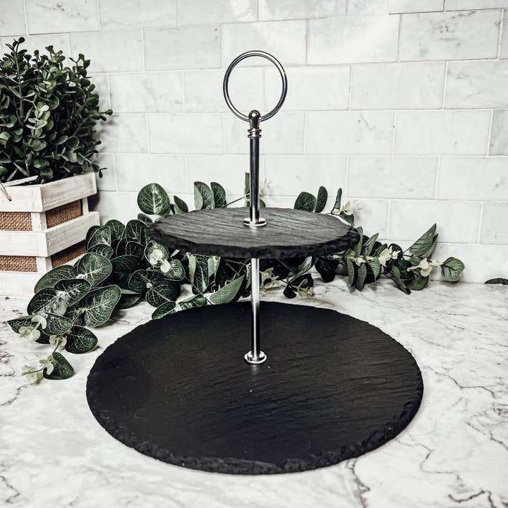 Gia Roma – wholesale Serving tray – Slate Tiered Trays with Handle, Natural Stoneware Handmade17