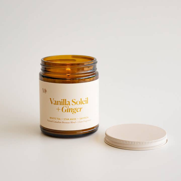 Vanille Soleil + Gingembre | Bougie en cire d'abeille canadienne pour la vente par Misiyo Candle Co