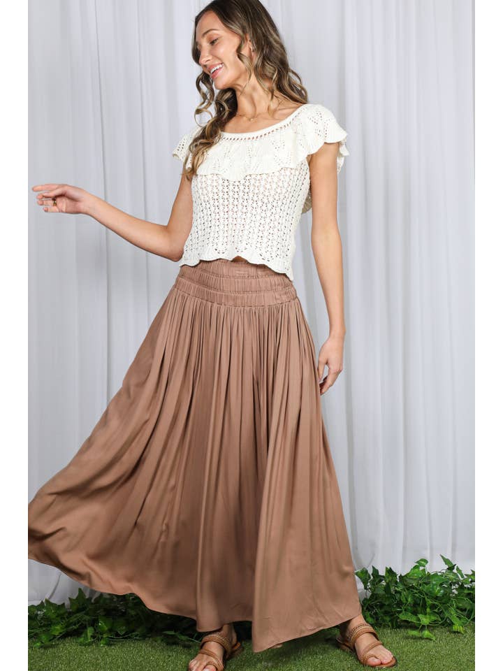 Vine & Love - Wholesale Skirt - Women's - Casual Maxi Flowy Bohemian Renaissance Long Skirt VS829409