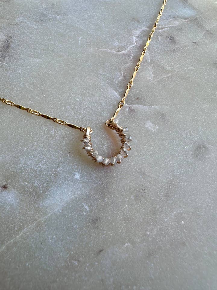Labradorite Horseshoe Necklace for wholesale by Made by Adelaide