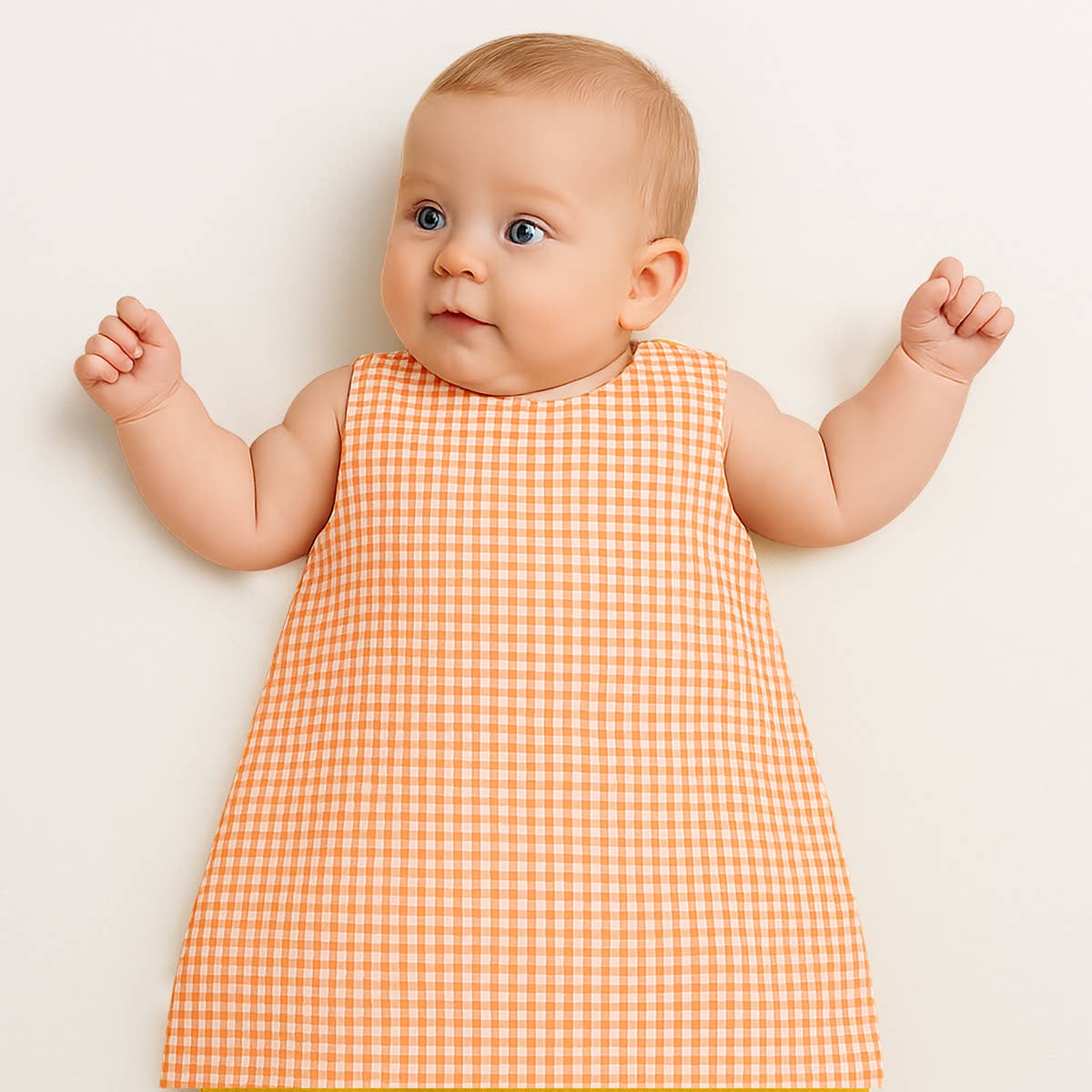 PAPATE – wholesale Sovsäck - Baby – Organisk bomulls sommarsovsäck med vichy-rutigt mönster5
