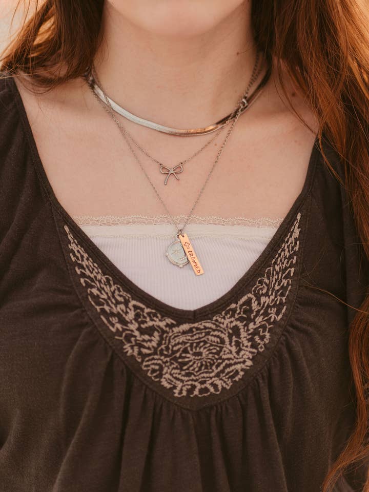 "Crowned" Hand-stamped necklace-Psalm 8:3–9 for wholesale by Kazuly Creations