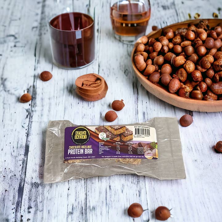Chocolate Hazelnut Protein Bar for wholesale by 6 PACK SNACKS