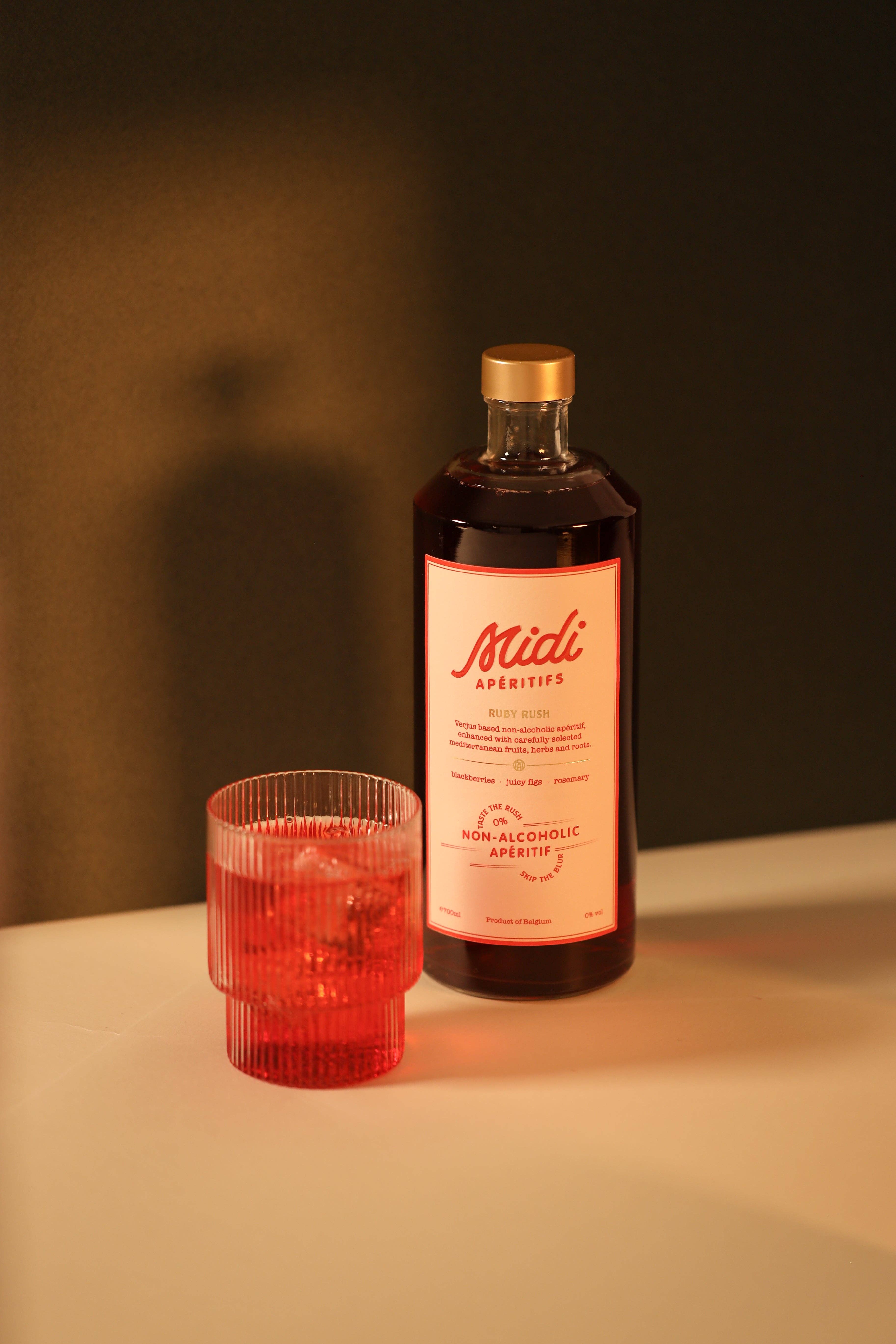 Midi Apéritifs - Vendita all'ingrosso Aperitivo/Cocktail analcolico - Midi Apéritifs Ruby Rush (0%) - Aperitivo analcolico fruttato1