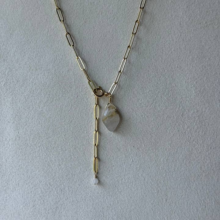 Rutileret kvarts papirclips kæde lariat for engroshandel hos AyaKazari