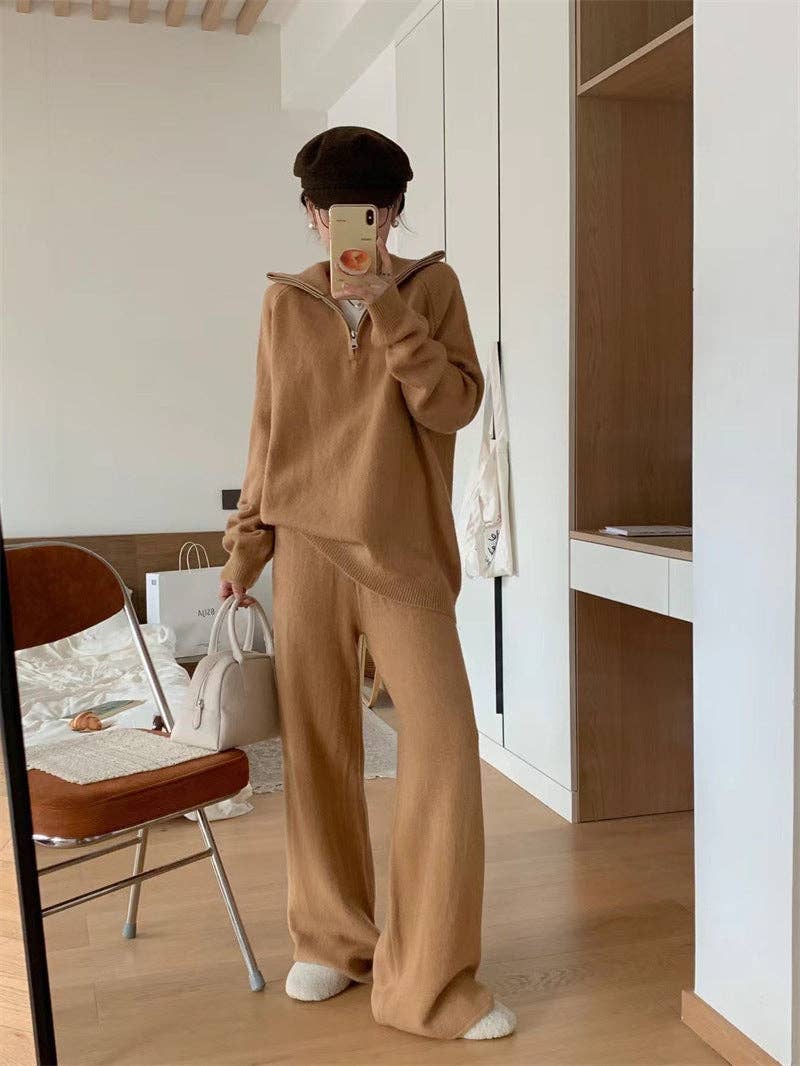 Marayn – Conjuntos Casual - Mulher por atacado – Conjunto de Malha Suave Estilo Aconchegante para Outono Inverno14