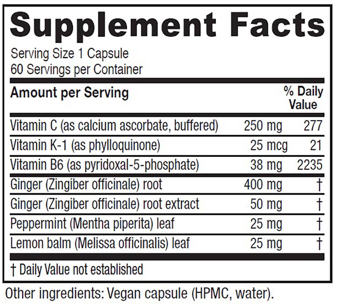Vitanica - Wholesale Oral Supplement/Vitamin - Nausea Ease™ / 60 caps btl2