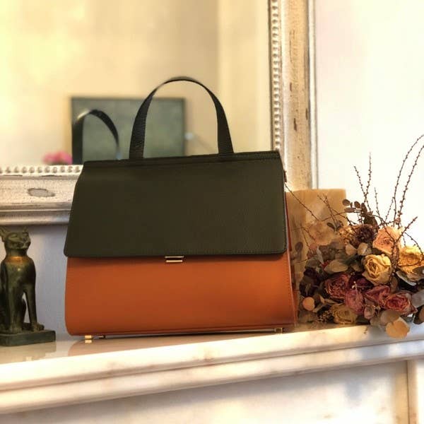 M84U - Wholesale Top Handle Bag - Women's - New! Mrs. Maisel 2021 cognac-green