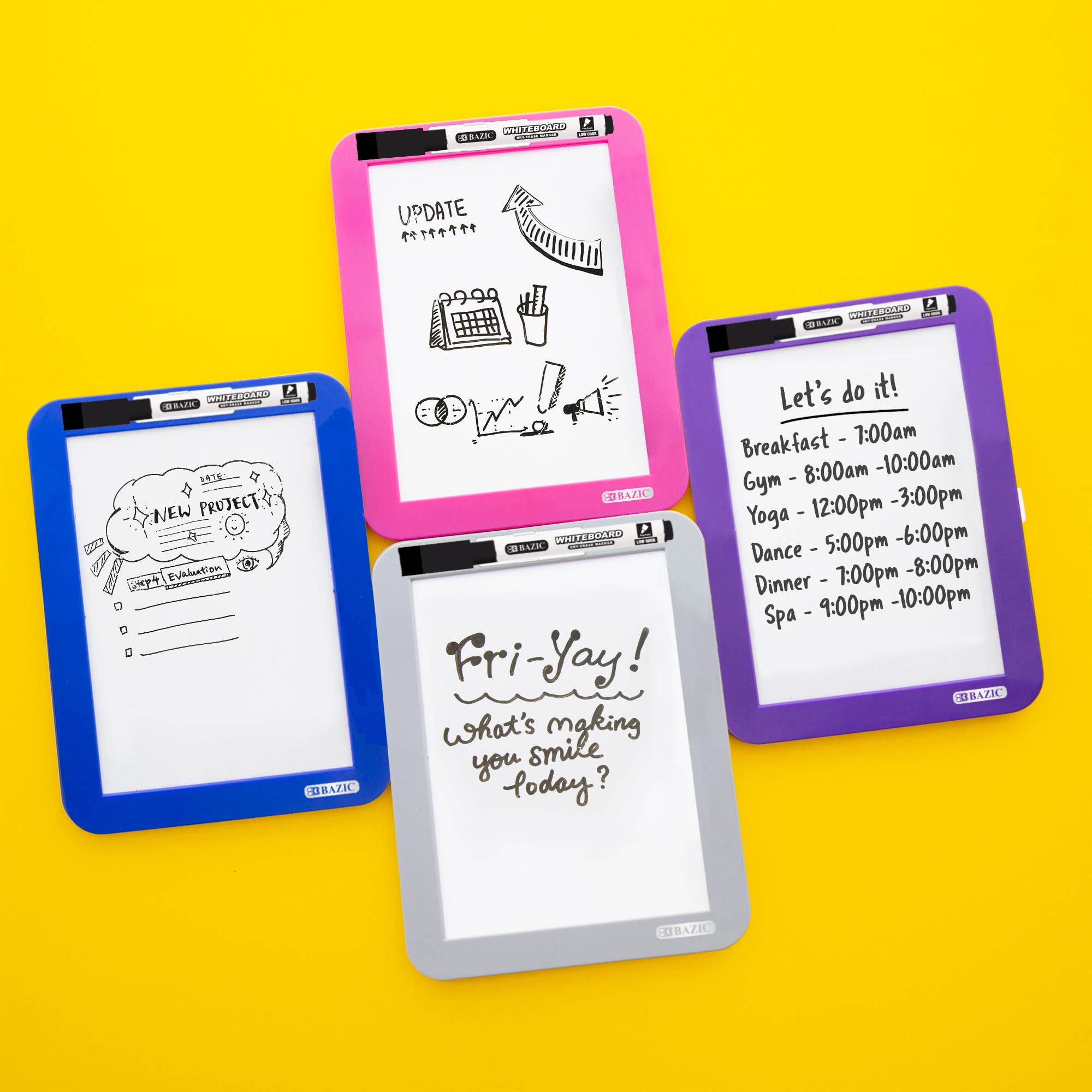 BAZIC Products - Wholesale Whiteboard/Dry-Erase Board - Magnetic Locker Dry Erase Board 5" X 7" w/ Marker6