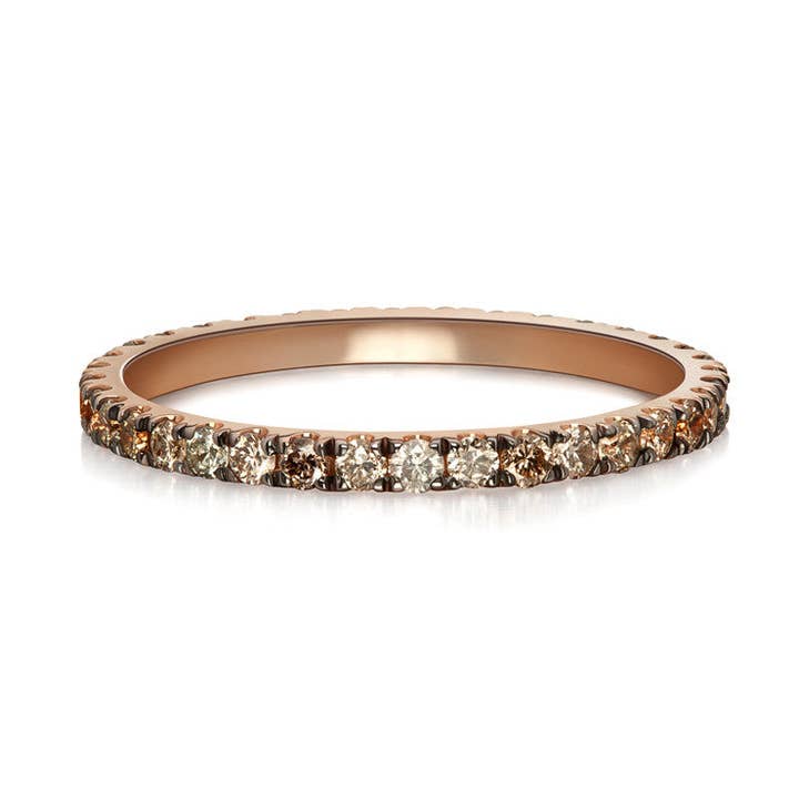 Bague Éternité Terra Incognita - Diamants Champagne, Cognac & Gris pour la vente par Selin Kent