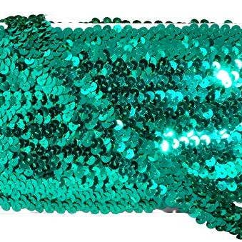 Mandala Crafts – Engroshandel Håndværk forsyninger – Mandala Håndværk Elastisk Paillet, Flad Glitter Stretch Bling Paillette Stof Bånd, Metallisk Applikation Trim Blonder til Kjole Pynt, Pandebånd2