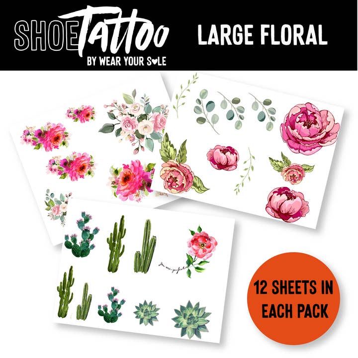 WYS Large Shoe Tattoo - Floral for wholesale by Wear Your Sole