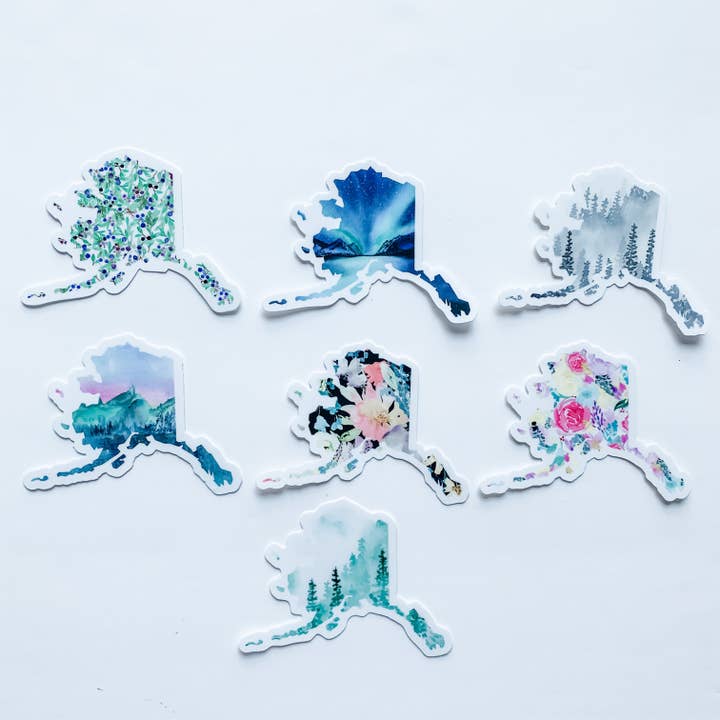 Wildflower Paper Company - Wholesale Sticker - Alaska State Sticker Starter Pack