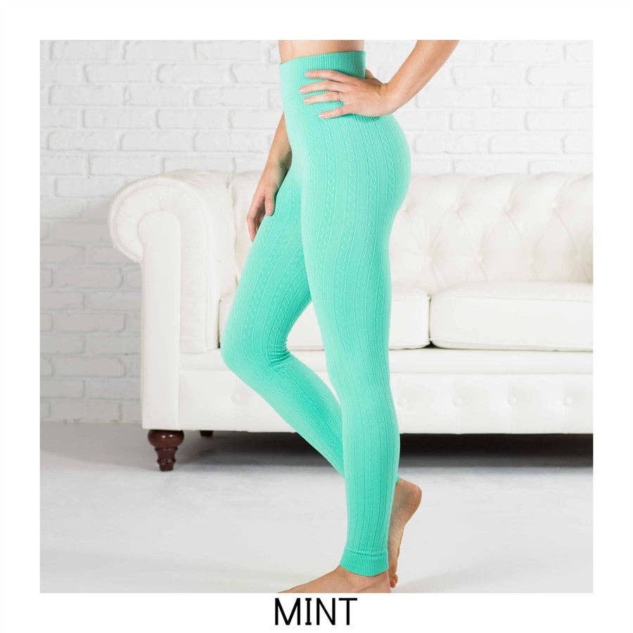 Truly Contagious - Venta al por mayor Leggings modernos - Mujer - Leggings forrados en forro polar de punto trenzado (TX200)5