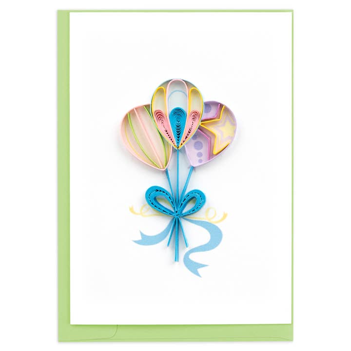 Quilling Card - Wholesale Everyday Greeting Card - Colorful Balloons Gift Enclosure Mini Card