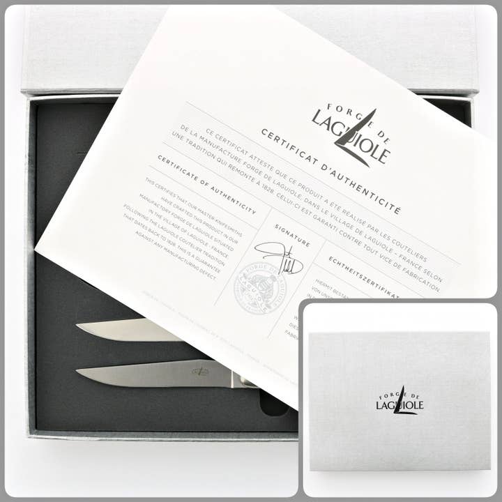 Laguiole Imports - Wholesale Knife Set - Forge de Laguiole Fuchsia Set Steak Knives