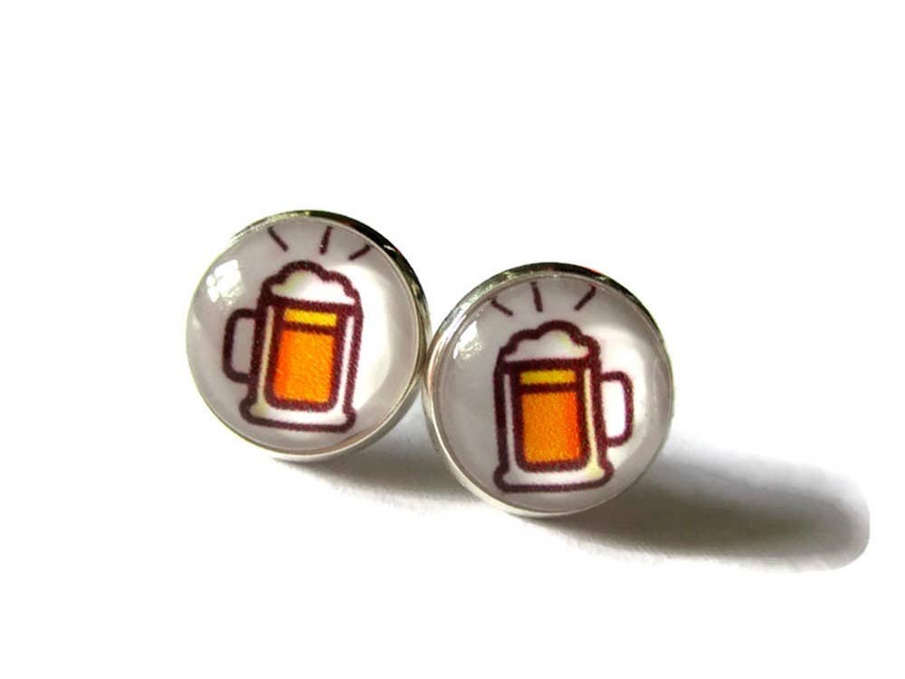 Dans l'Air du Temps Bijoux - Wholesale Stud/Post Earrings - Funny Beer Earrings2