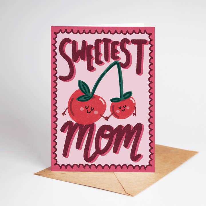 The Shelley Society - Wholesale Mother's Day Card - Sweetest Mom Cherry Greeting Card2