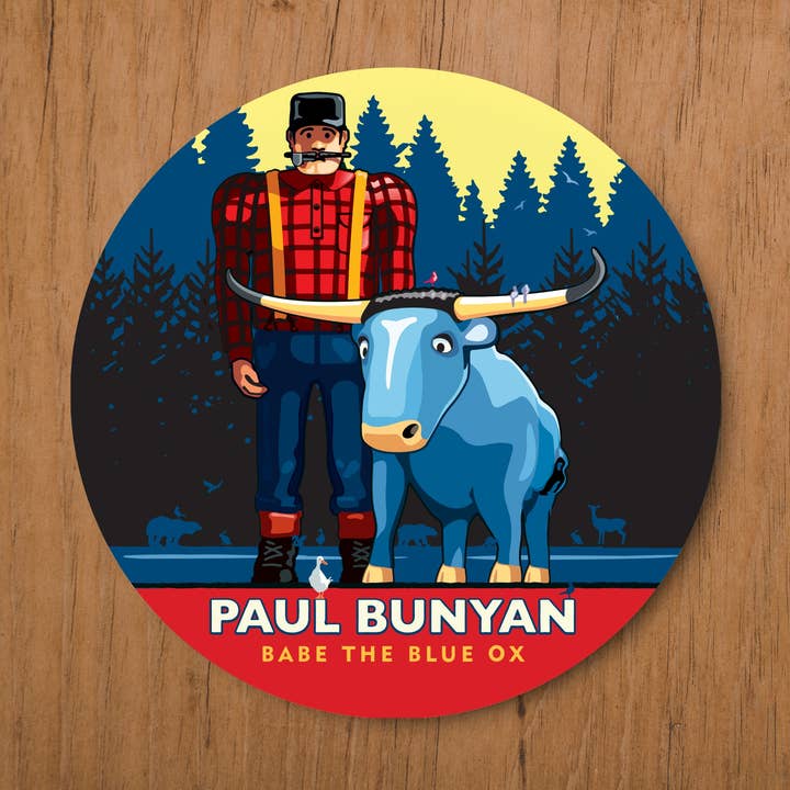 Landmark MN | Paul Bunyan Coaster Pack for wholesale by Legendary Landmark Art Prints
