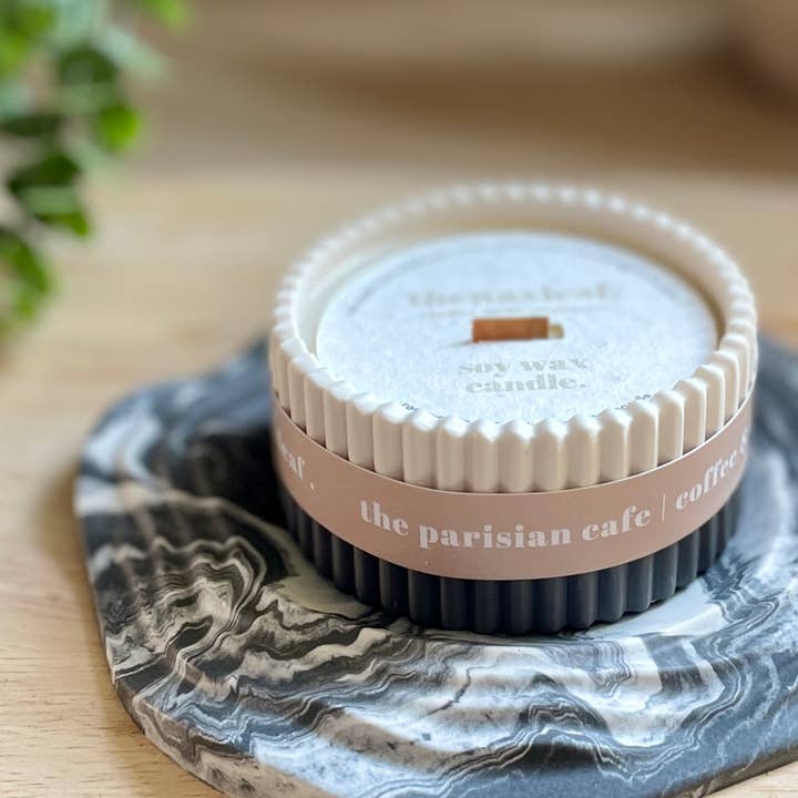 The Wax Leaf Candle Co - Wholesale Jar/filled candle - Parisian Cafe Luxury Soy Candle / Coffee & Croissant Candle1