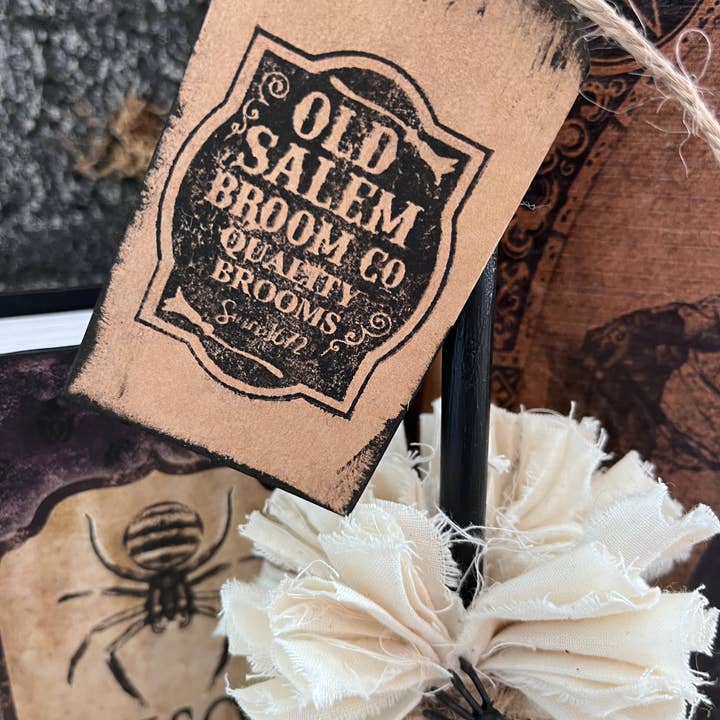 Kate + Em - Wholesale Decorative tabletop object - 12" Primitive Witch Broom Halloween Fall Home Decor 1