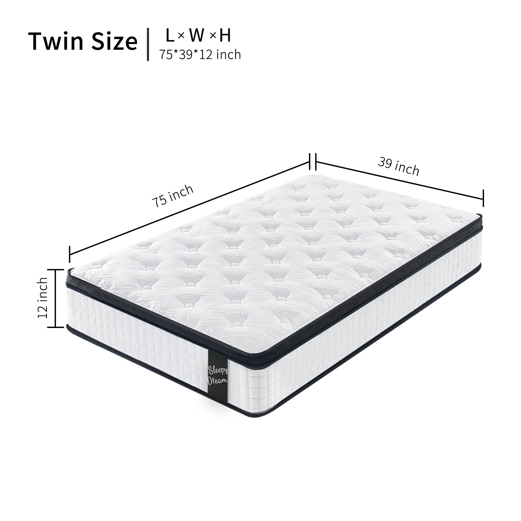 39F Inc. - Vente Lit - Matelas hybride CertiPUR-US 12" (King/Queen/Full/Twin)3