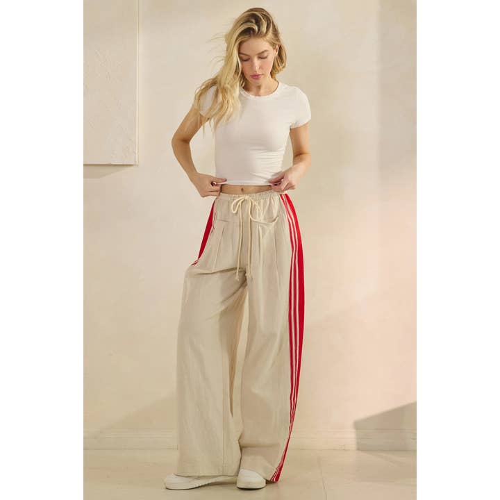 Ivory Sport Striped Wide Legged Pants for wholesale on Faire1