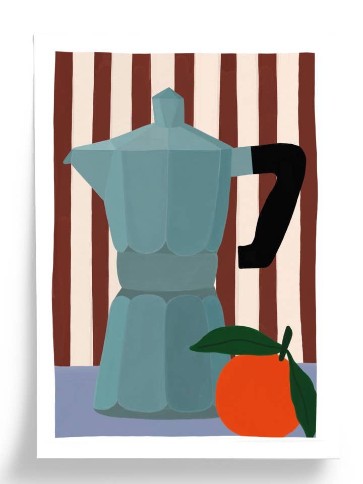 Art Print A4 – CAPPUCCINO – Colorful Graphic Illustration for wholesale by Taxi Brousse