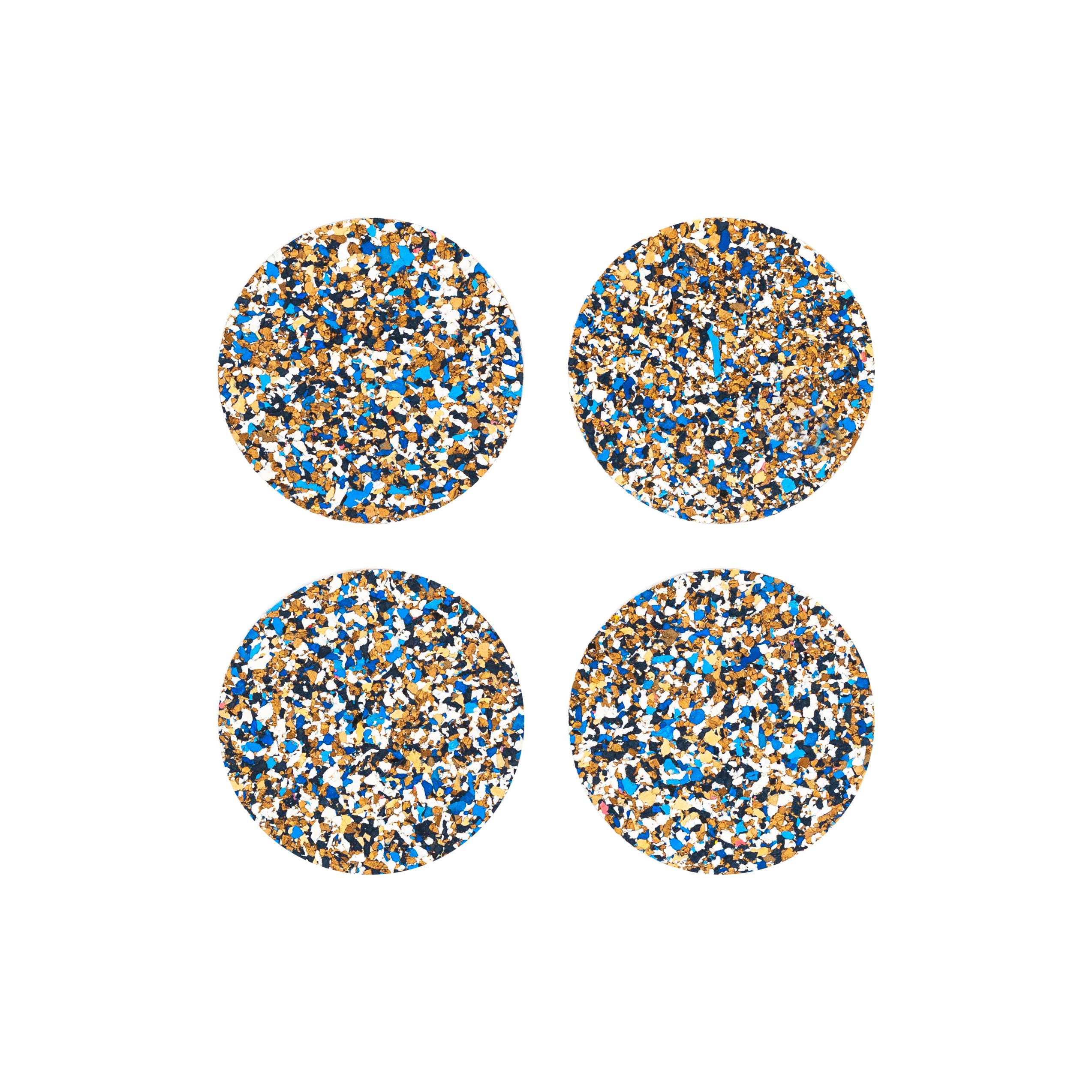 YOD&CO - Wholesale Coasters - Speckled Round Cork Coasters Set of 4 - Blue3