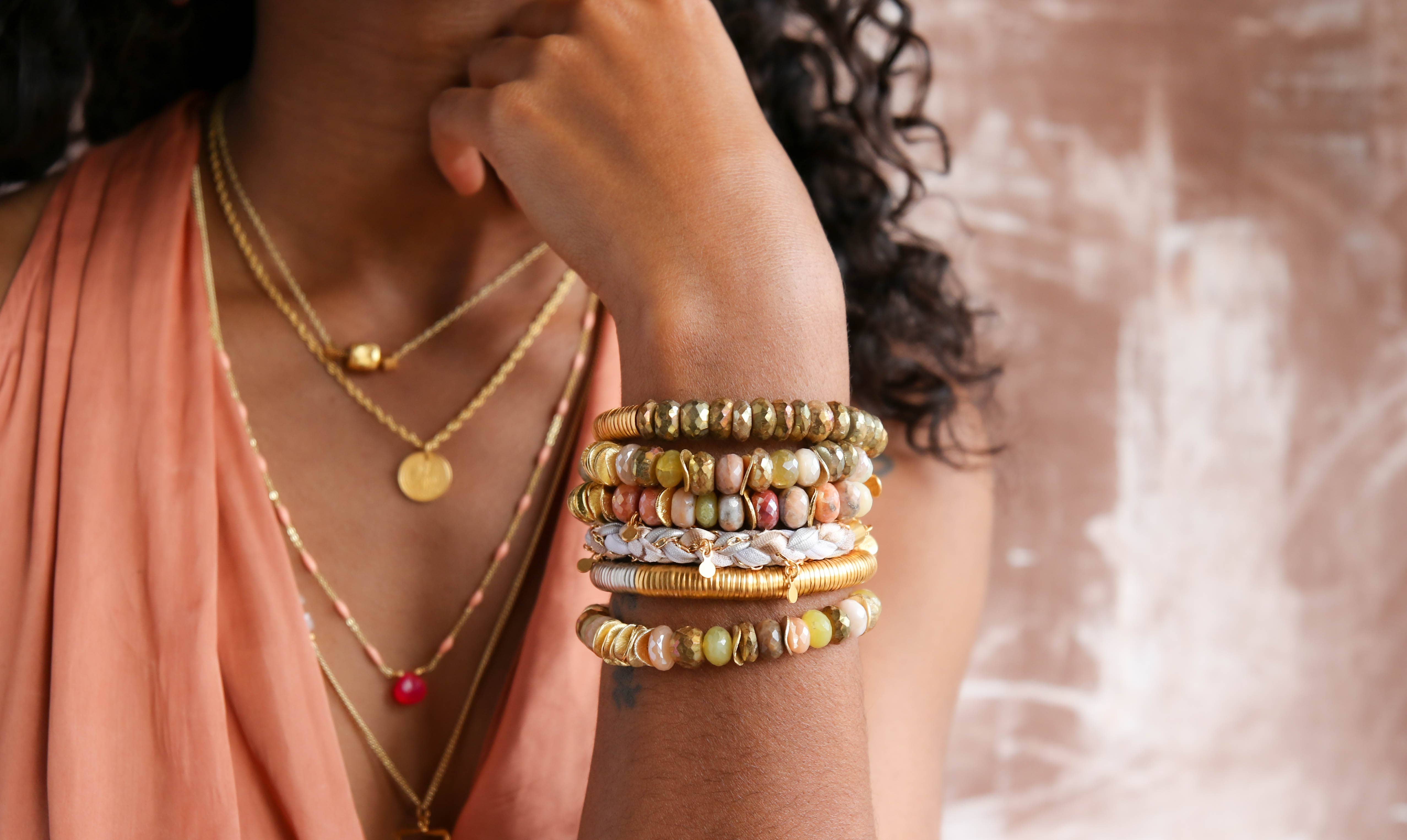 Catherine Page Jewelry - Wholesale Charm/Dangle Bracelet - Juno Gemstone Bracelet in Silver Pyrite1