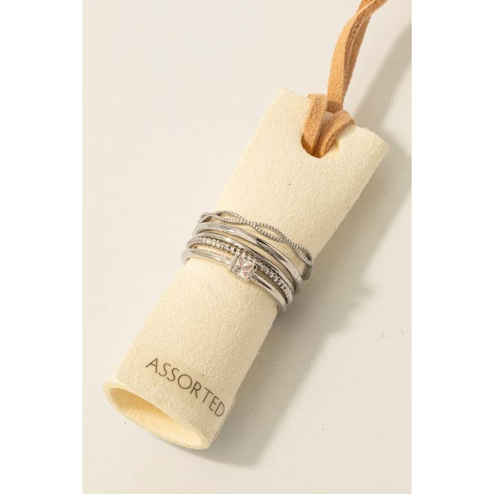 Mixed 5Pc Band Rings Set for wholesale by Fame Accessories