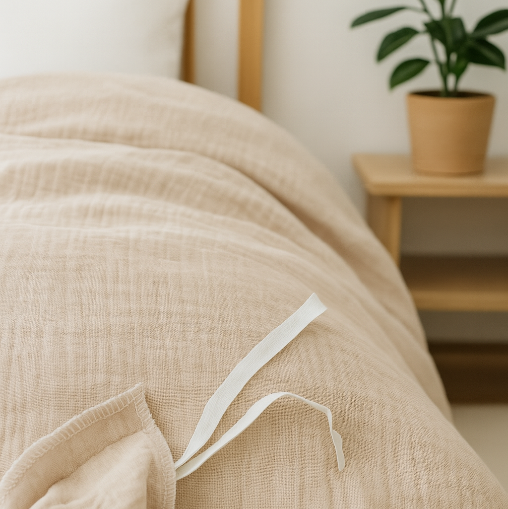 Q VITA - Wholesale Bedding Set - Muslin Cotton Duvet Cover Set (3PCS) - Beige2