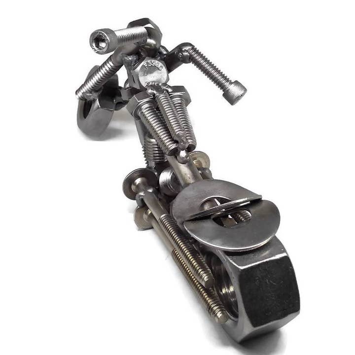 Metal Relic - Wholesale Decorative Tabletop Object - Metal Chopper Style Motorcycle2